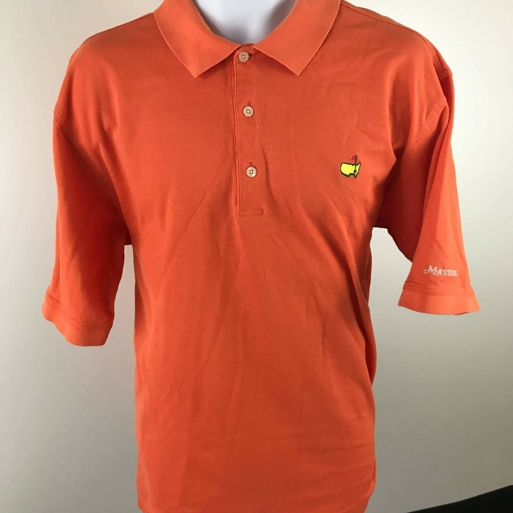 Masters Collection‎ Mens Golf Polo Shirt Orange 60's Two Ply Pima Cotton XL